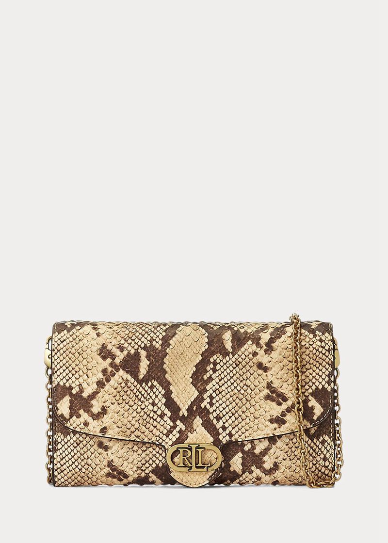 Bolso Lauren Mujer Faux-Snakeskin Medium Adair Crossbody Chile Kaki LRJVB-1296